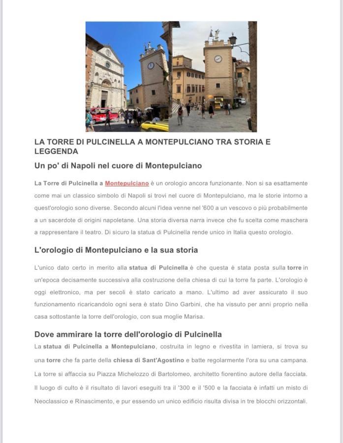 Pulcinella Appartamento Tipico Centro Storico Montepulciano Stazione Exterior foto